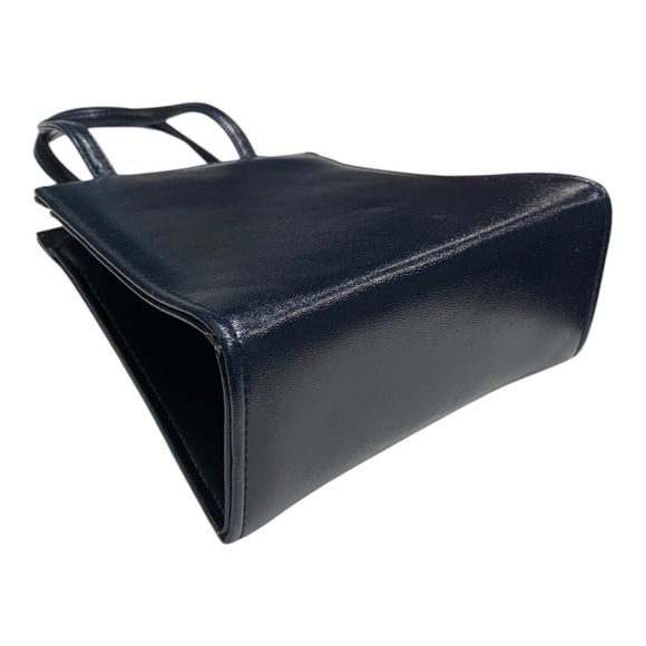 Vintage Navy Blue Structured Top-Handle Purse - Picture 6 of 14